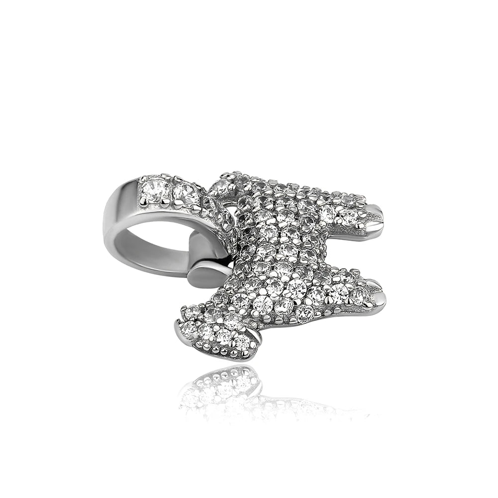 Goat Pendant Necklace 925 Sterling Silver 13mmX20mm Zircon