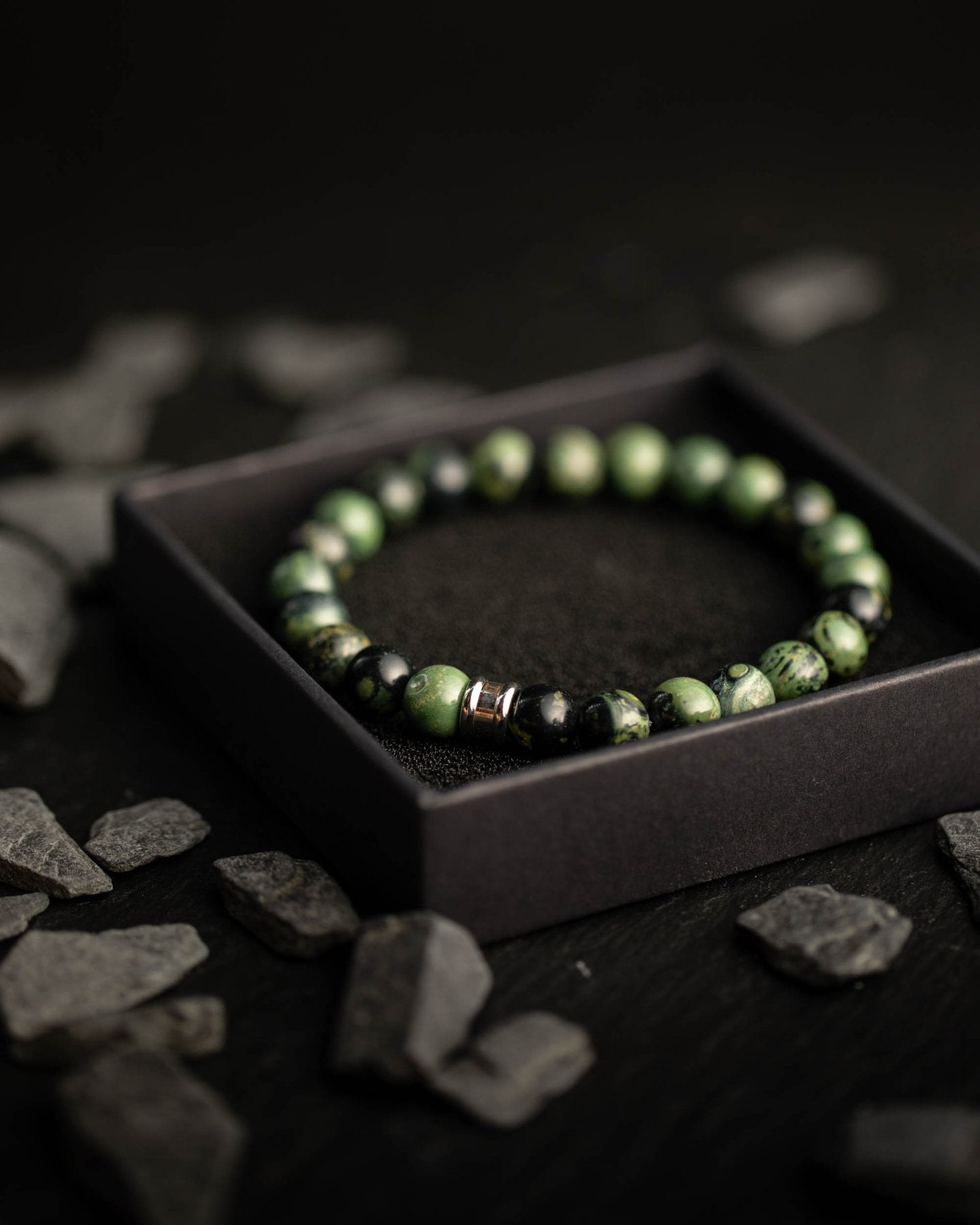 Gemini bracelet Alpha Jaspe Vert - S 19 cm