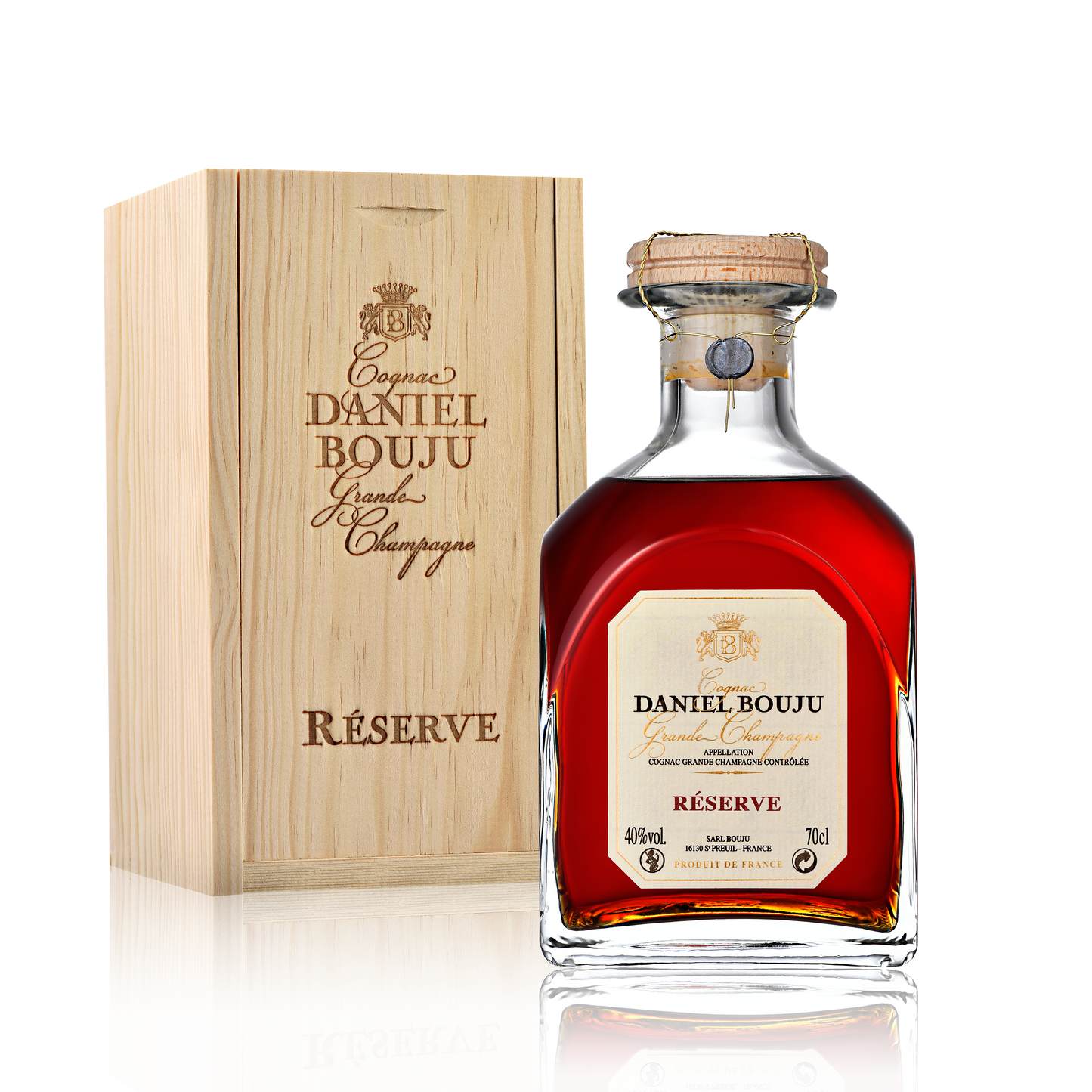 Daniel Bouju Cognac CARAFON RESERVE 40% Vol. – 70 cl Caisse bois