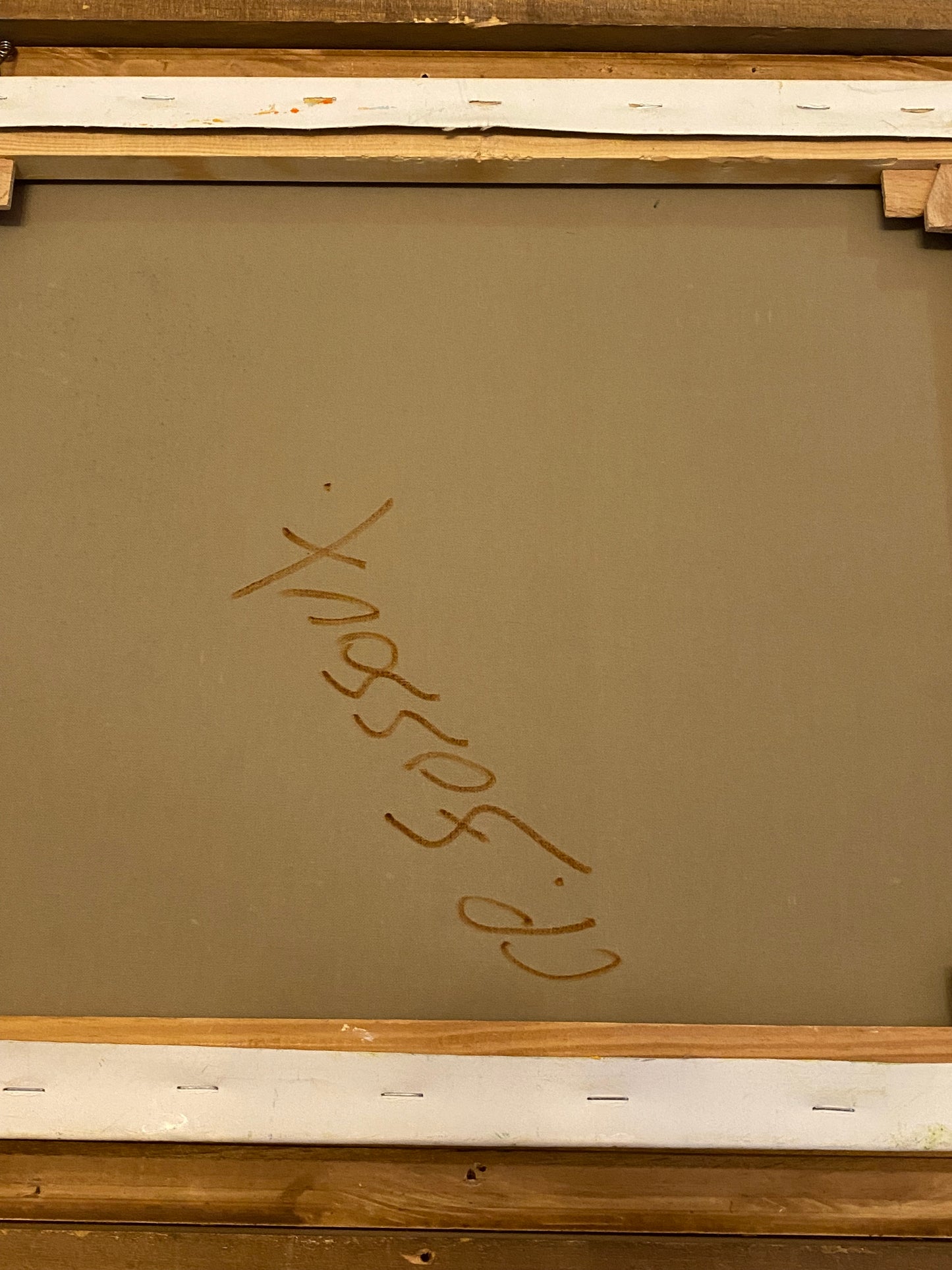 Claude Fossoux oil on canvas authentic painting and signed 64.5X56 cm with Frame