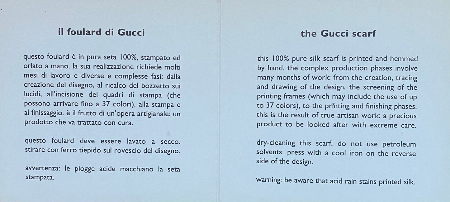 Gucci 100% silk scarf pattern 87X87cm, authentic, new