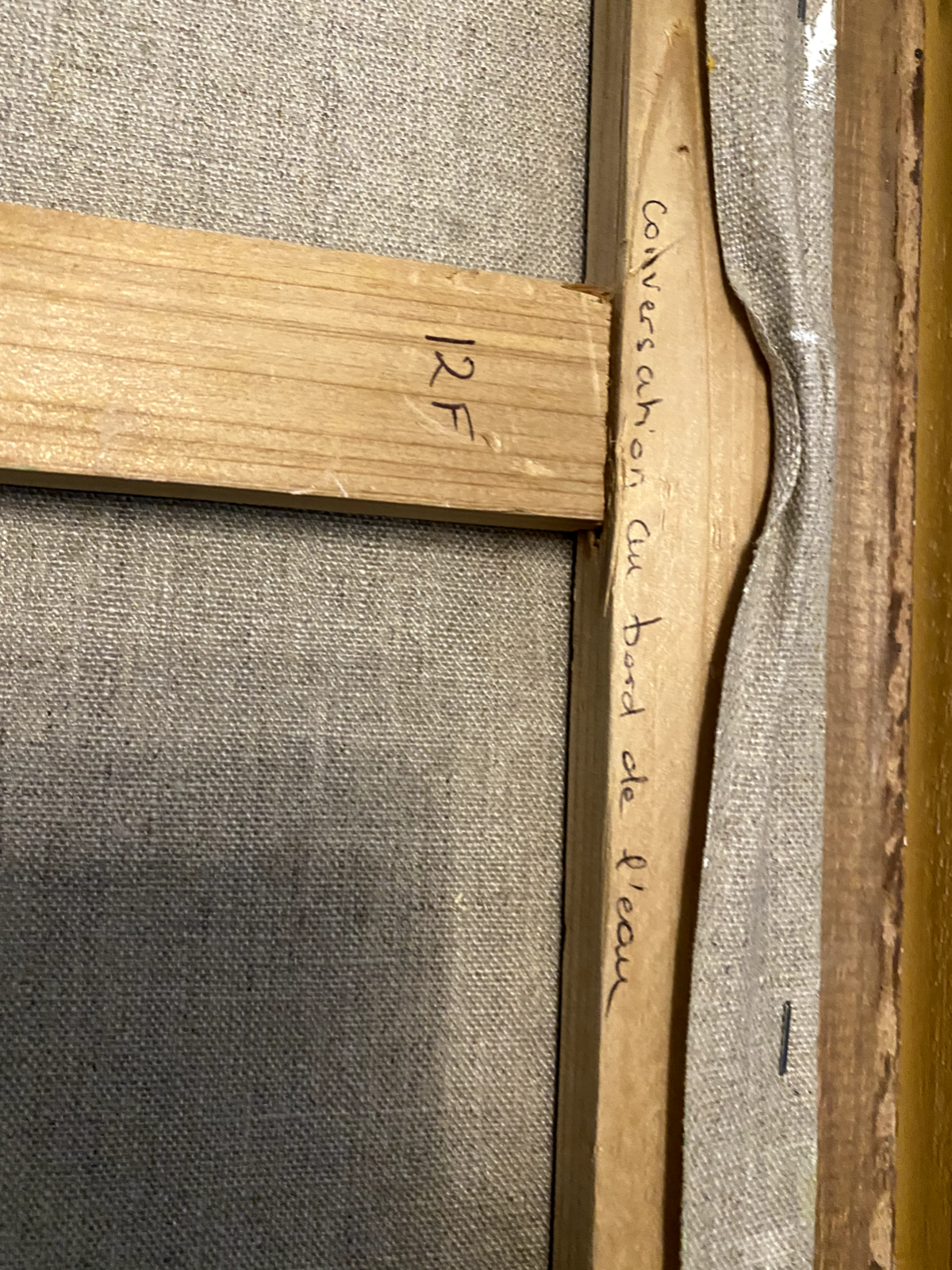 Claude Fossoux oil on canvas authentic painting and signed 83.5X72 cm with Frame