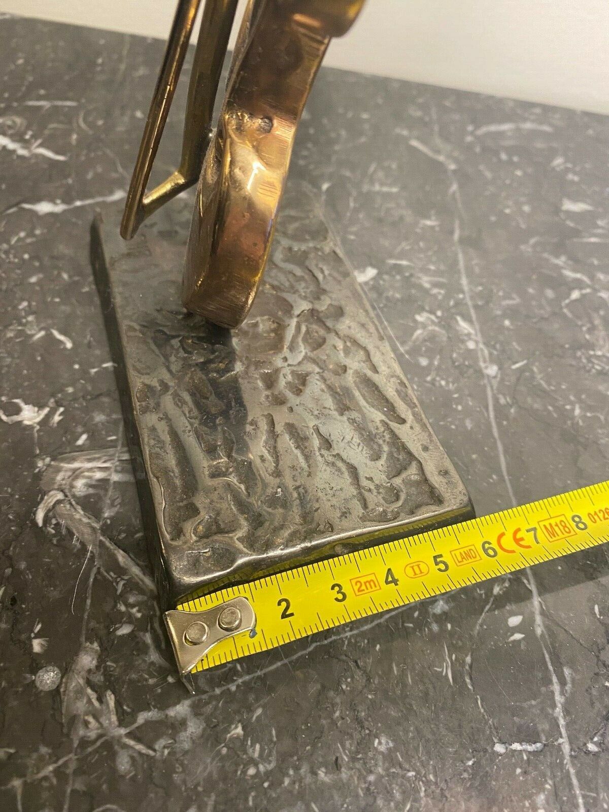 Yves Lohé Bronze statue, violin, height 21cm, authentic and sign