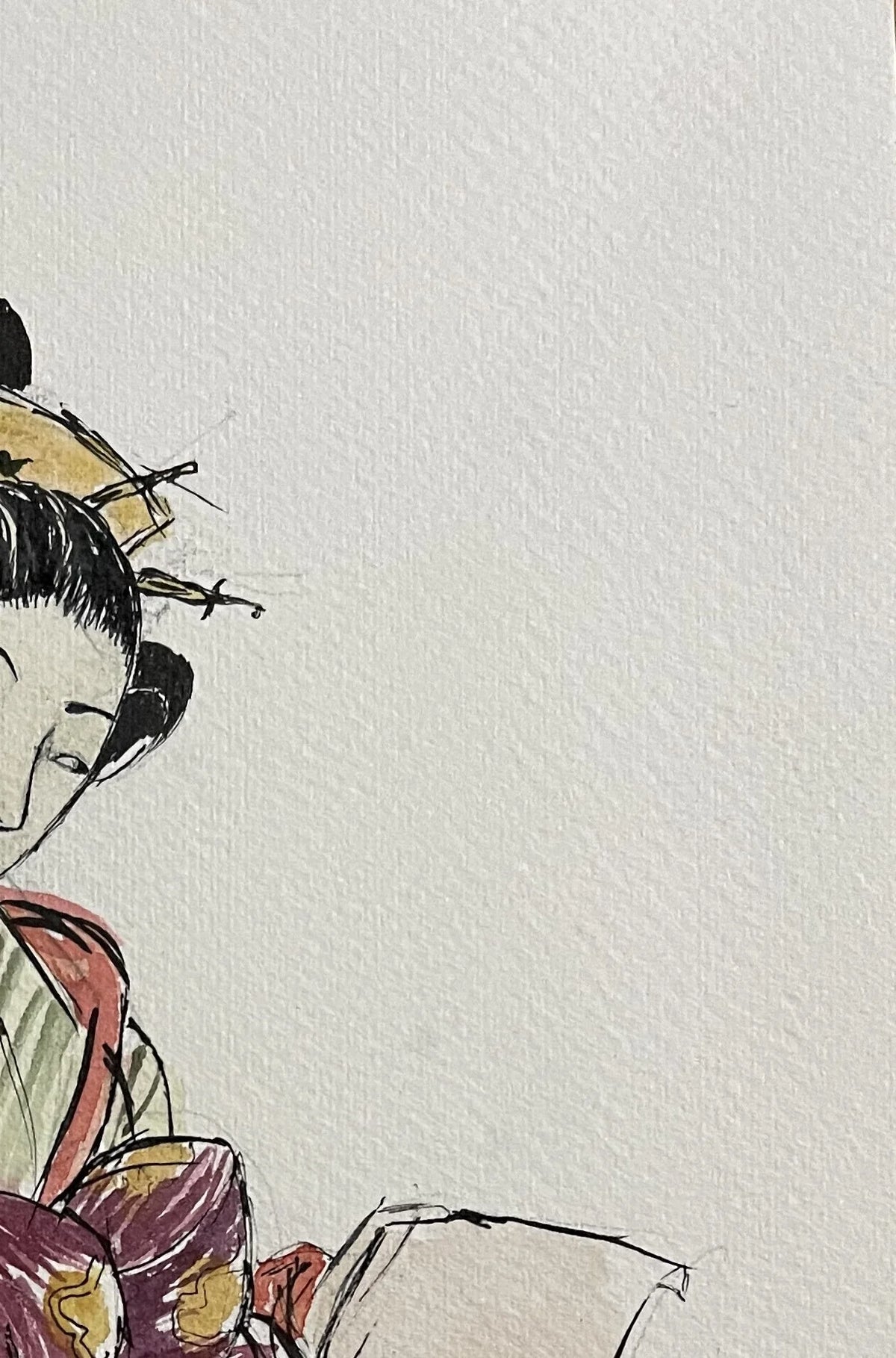 Calligraphed Silence Original watercolor painting