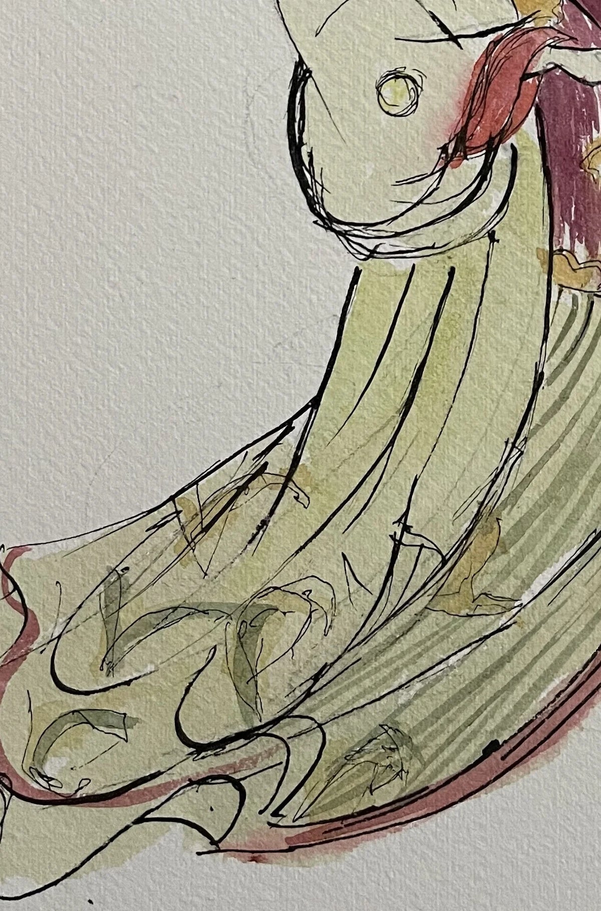 Calligraphed Silence Original watercolor painting