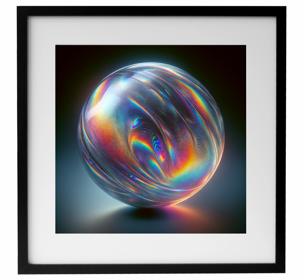 Sphere with holographic texture artwork