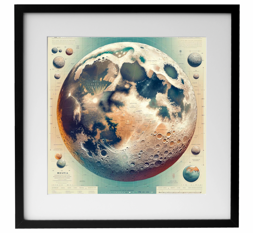 Moon  topographic artwork