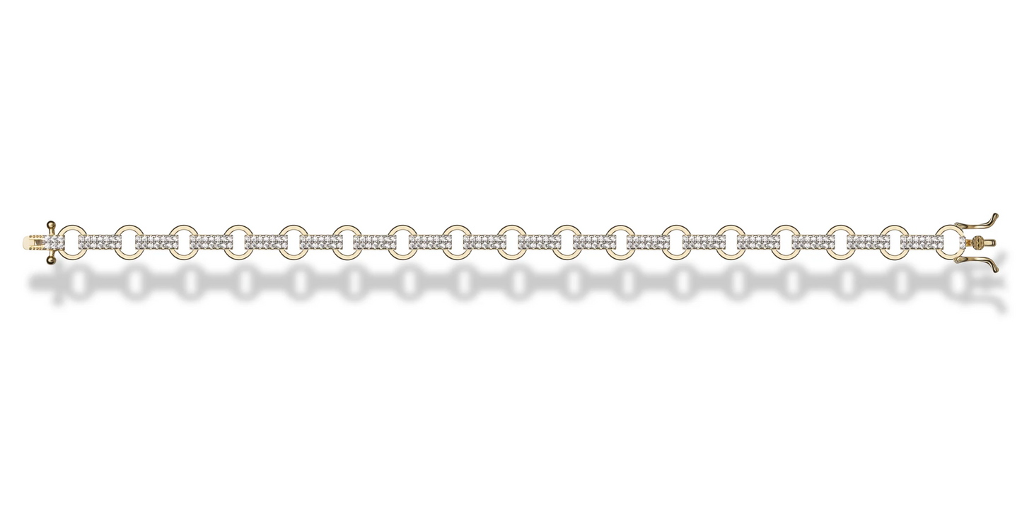 Clara Cloe Everglow Bracelet in 925 Sterling Silver with 18 kt Gold-Plated Details and Natural White Zircons