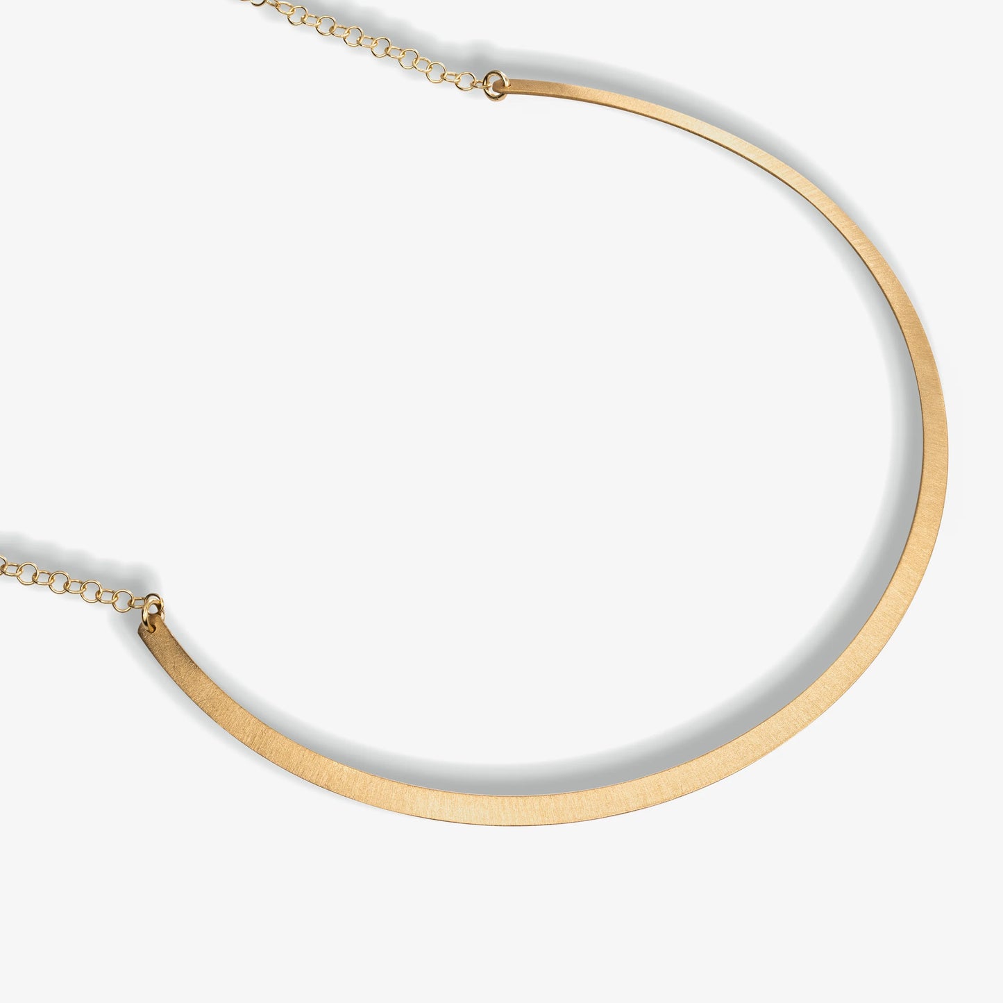 Clara Cloe Thin Necklace in Satin-Finished Silver, 24 kt Gold Plated