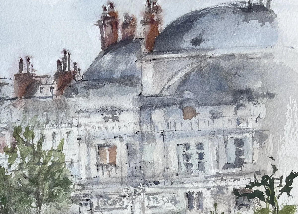 Morning Calm on Place Colette Original watercolor painting