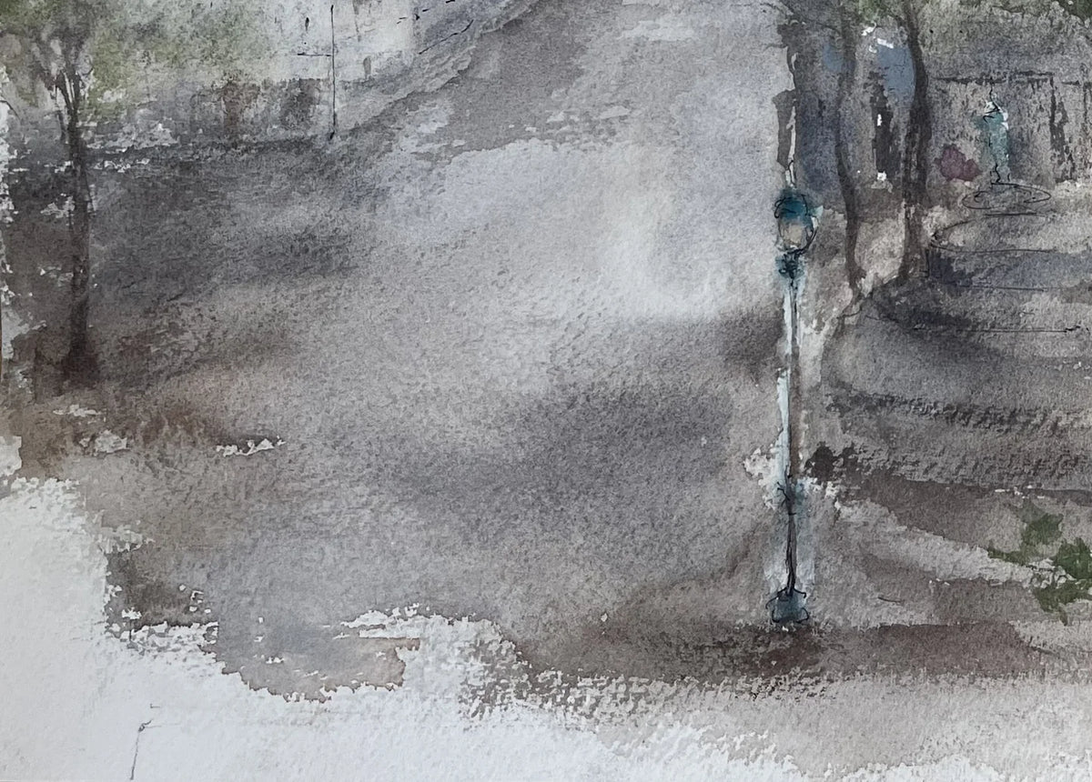 Morning Calm on Place Colette Original watercolor painting