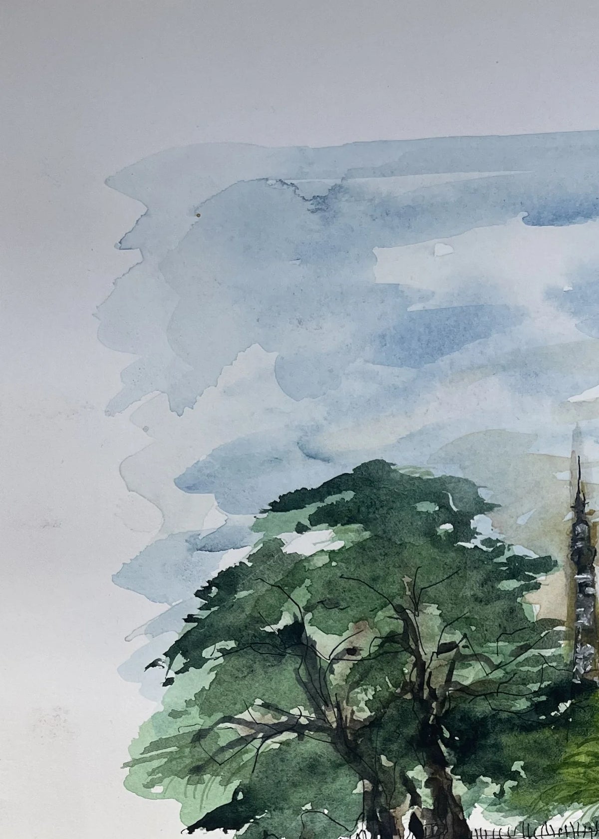 Paris in Bloom Original watercolor painting