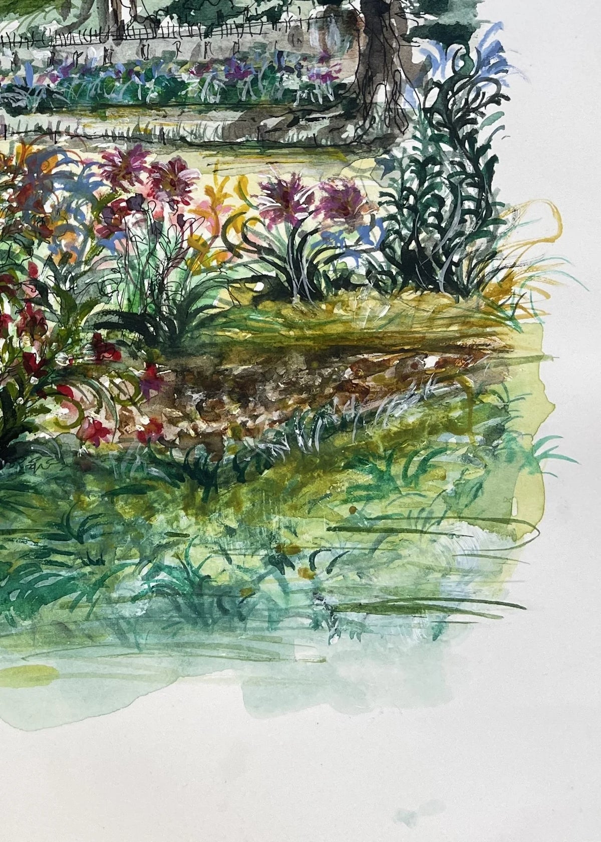 Paris in Bloom Original watercolor painting