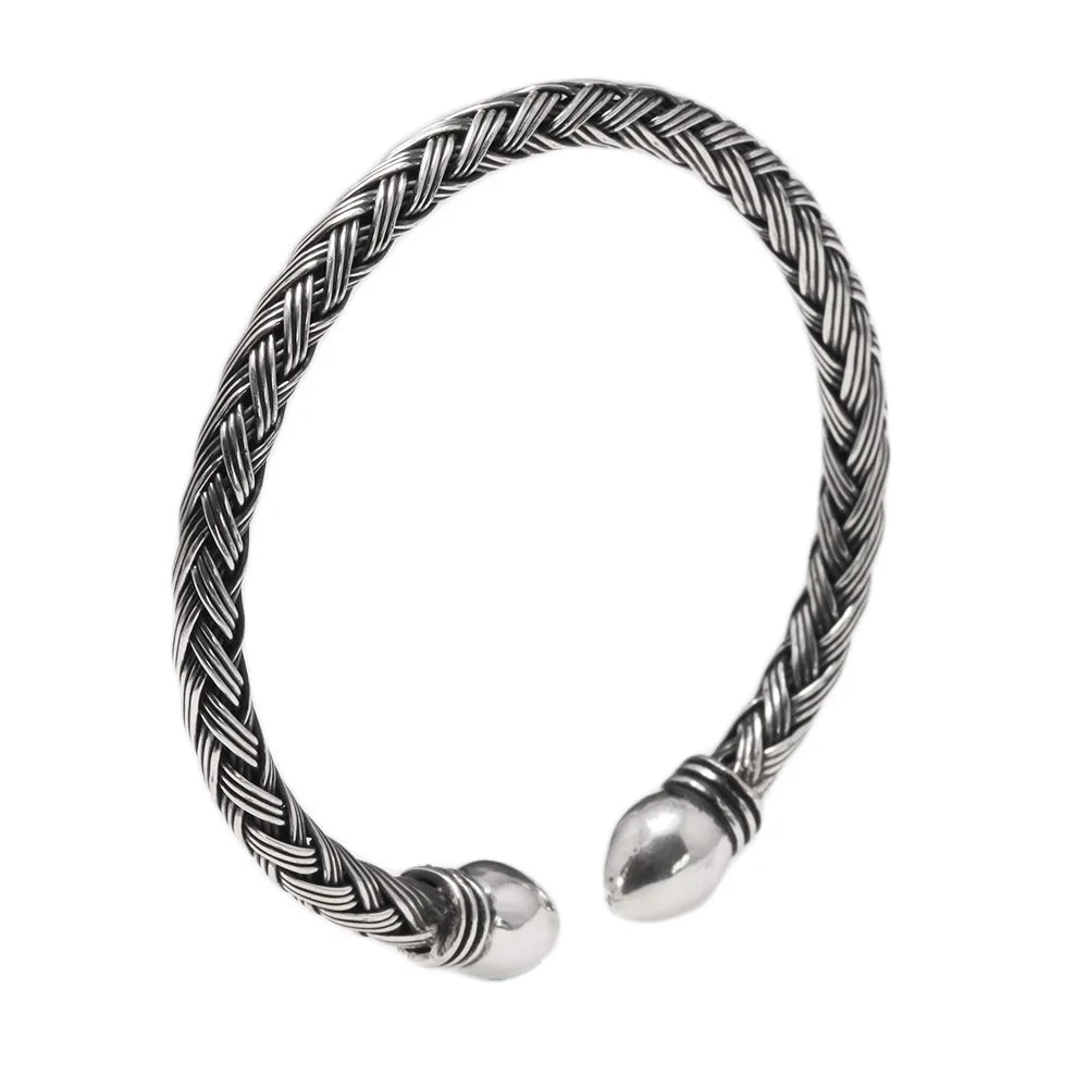 Woven Cuff Bracelet S990 Sterling Silver