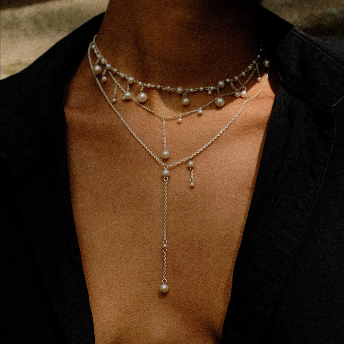 Underwater Snowfall Drop Necklace
