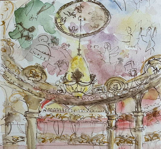 Whispers of the Palais Garnier Original watercolor painting