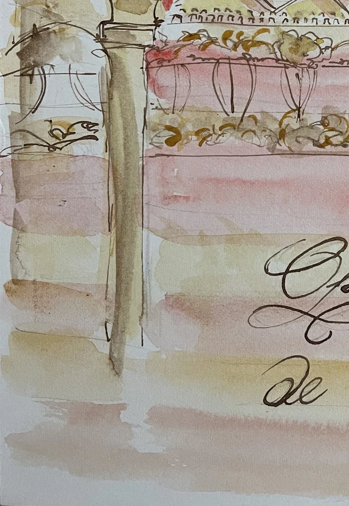 Whispers of the Palais Garnier Original watercolor painting