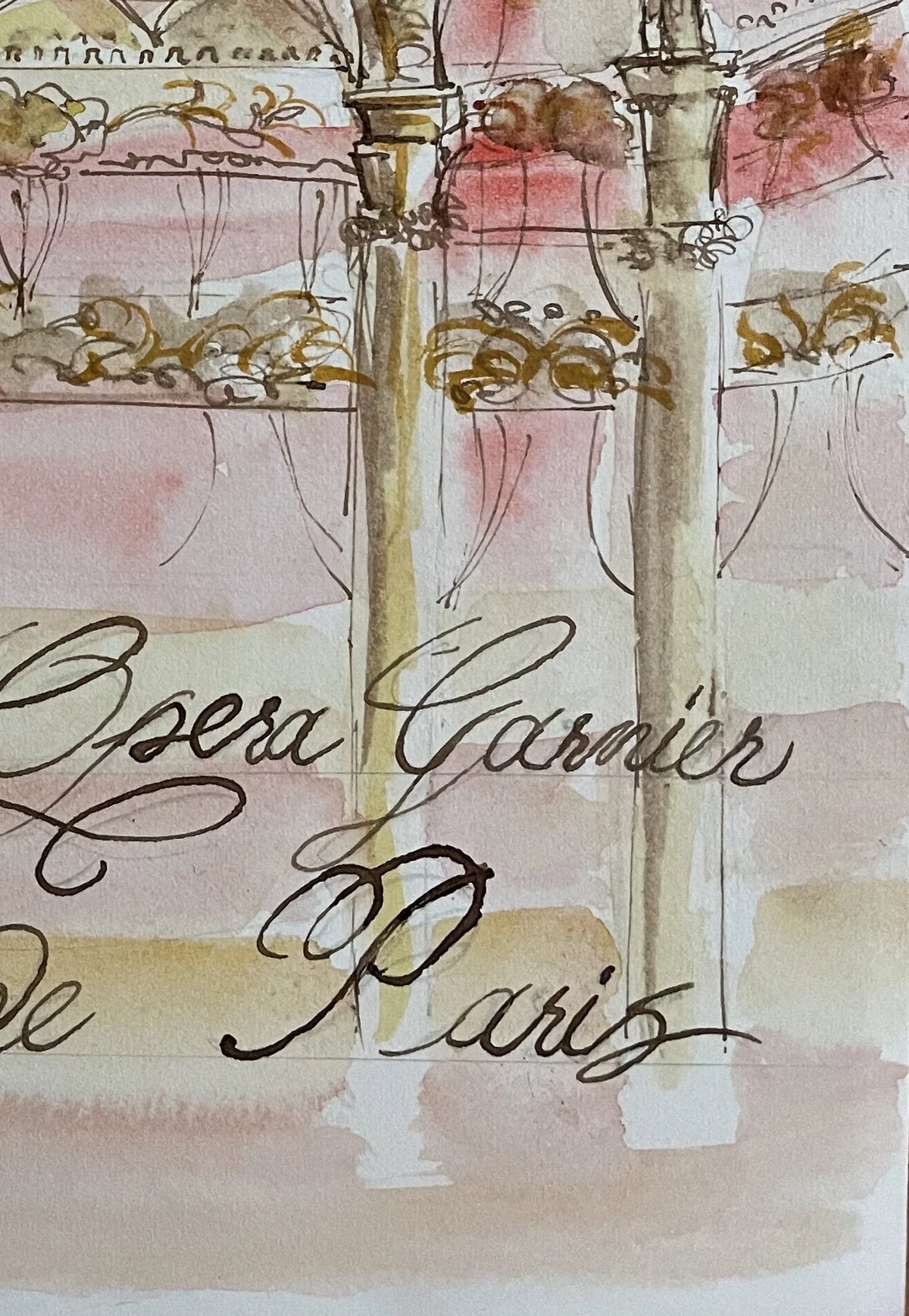 Whispers of the Palais Garnier Original watercolor painting