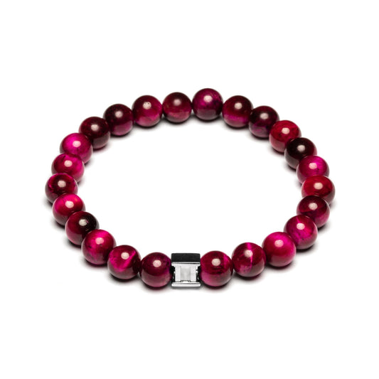 Gemini bracelet Oeil de Tigre Rouge - M 20 cm