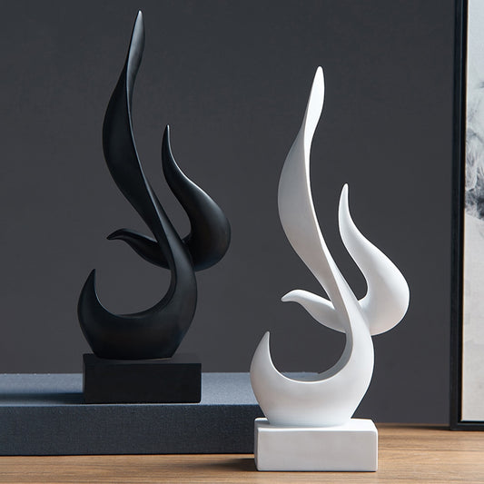 Modern Abstract Sculpture Flame-Shaped Ornaments