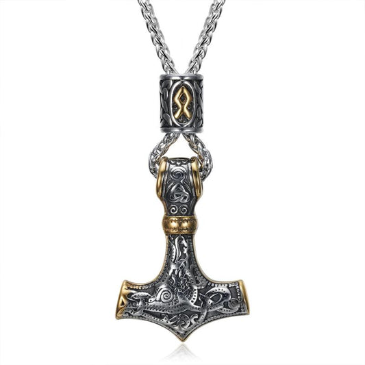 Trending Nordic Mythology Thor Hammer Pendant Necklaces for Men