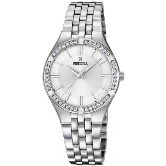 FESTINA Montre Festina Mademoiselle F20223-1 - Montre Cristaux Acier Ronde Femme