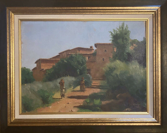 Manyous authentic painting, Oriental scene, with frame, 83cmX67cm